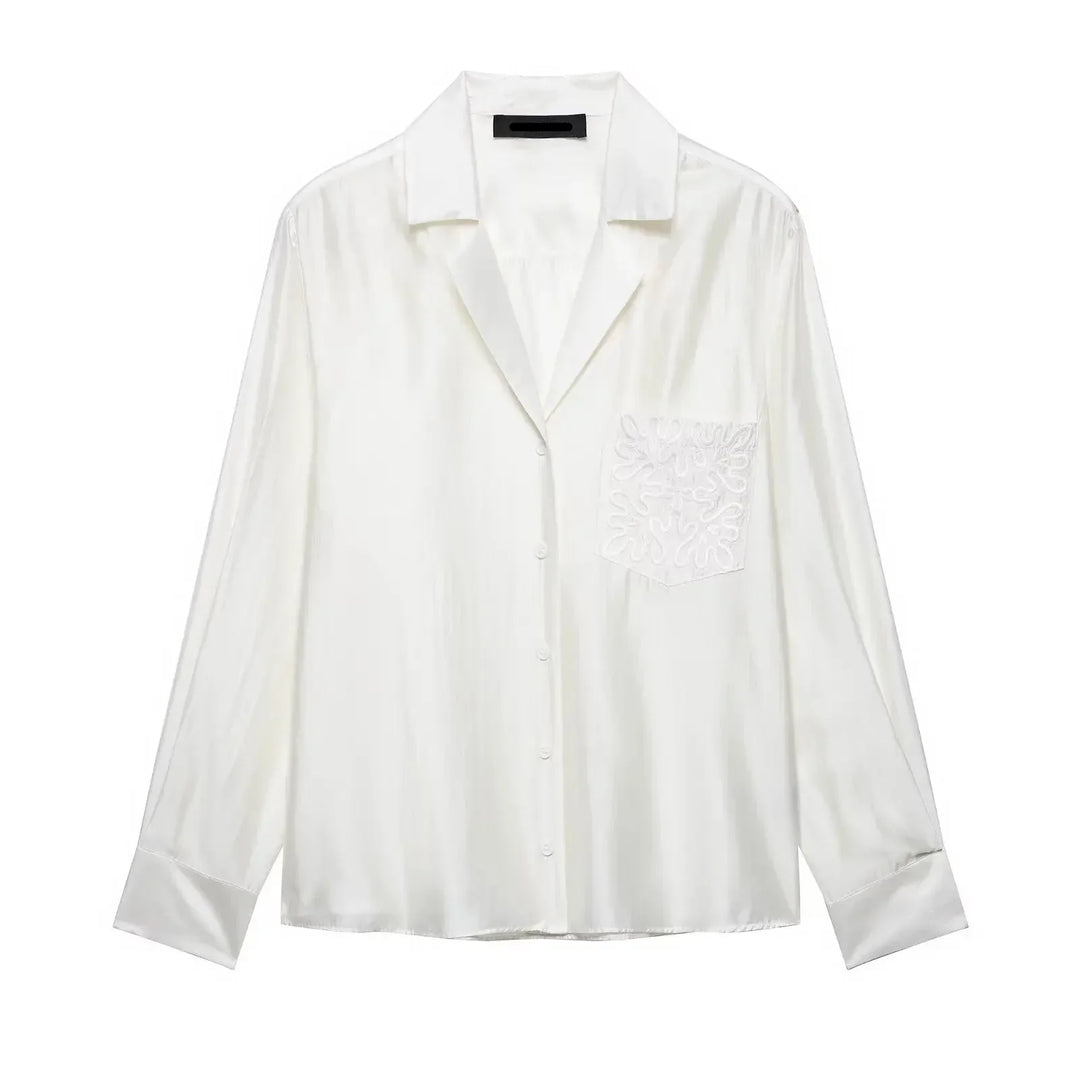 Camisa Elegante de Manga Longa – Modelagem Solta e Minimalista