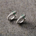 Brincos 925 Prata – Olhos de Serpente Verde, Luxo Leve e Elegante, Versáteis