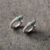 Brincos 925 Prata – Olhos de Serpente Verde, Luxo Leve e Elegante, Versáteis