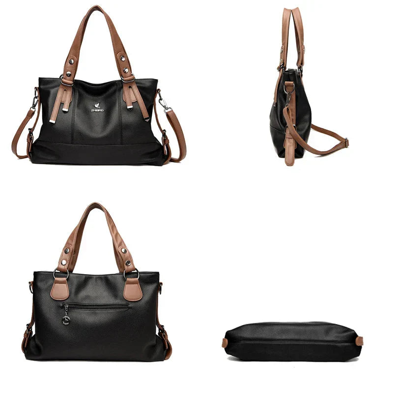 Bolsa Feminina Grande Couro Legítimo Estilo Tote Sarah