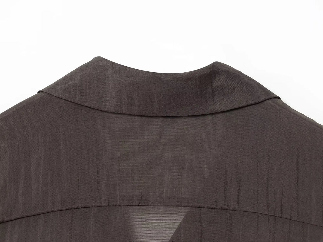 Camisa Elegante de Manga Longa – Modelagem Solta e Minimalista