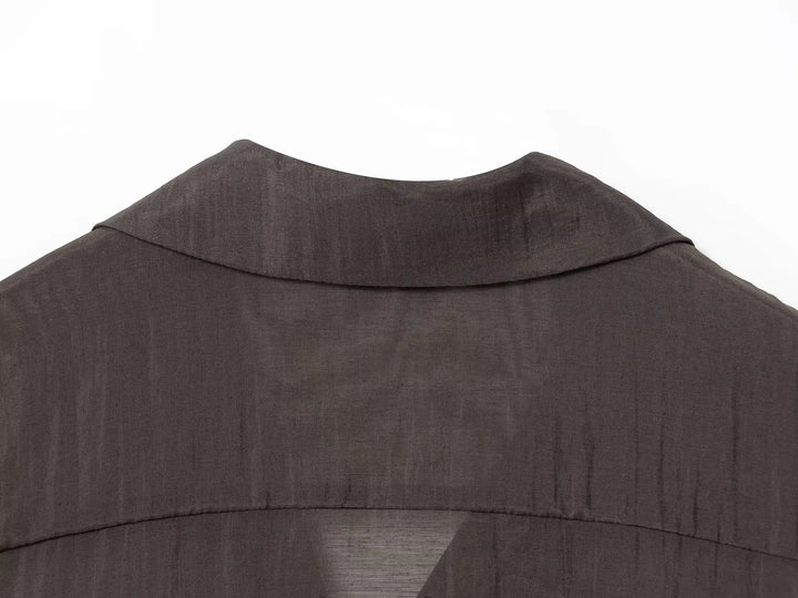 Camisa Elegante de Manga Longa – Modelagem Solta e Minimalista
