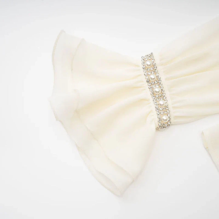 Blusa Elegante com Mangas Longas e Bordado de Cristais