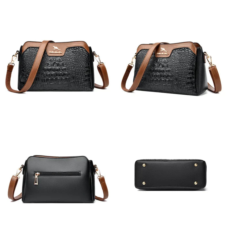 Bolsa Feminina Tiracolo Crocodilo Serife