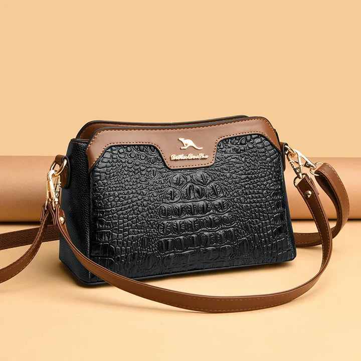 Bolsa Feminina Tiracolo Crocodilo Serife