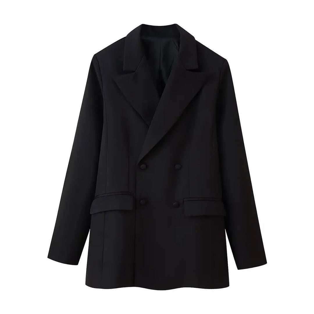 Conjunto Blazer Transpassado e Saia Evasê em Renda Trabalhada