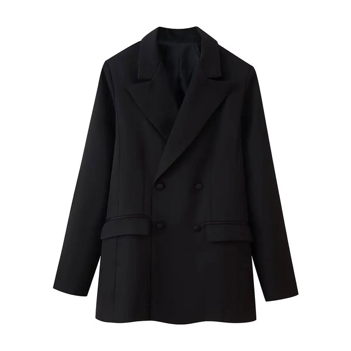 Conjunto Blazer Transpassado e Saia Evasê em Renda Trabalhada