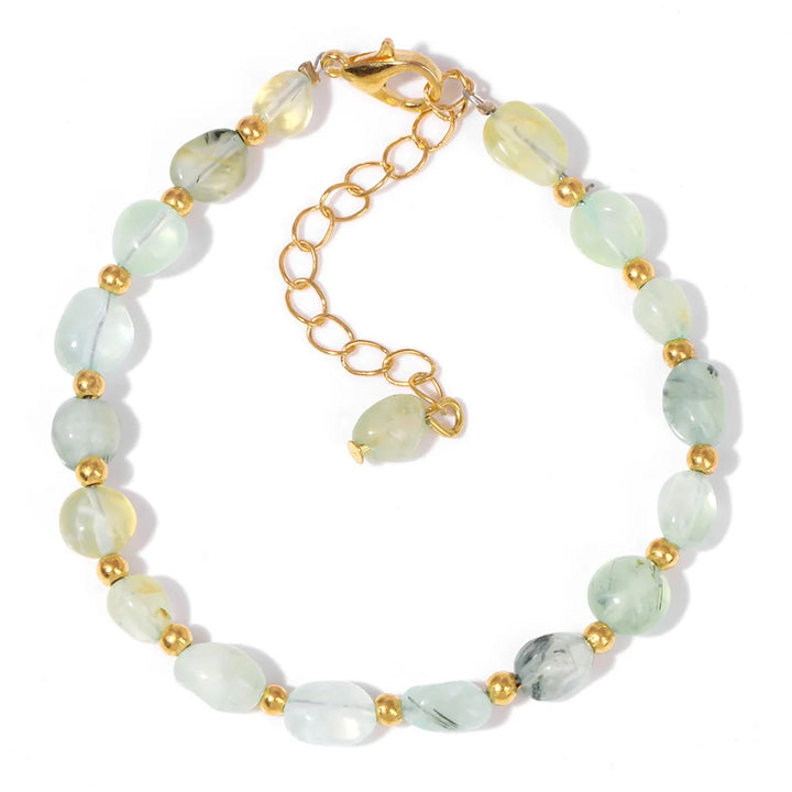 Pulseiras Pedras Naturais – Quartzo Rosa e Ágata com Corrente Dourada