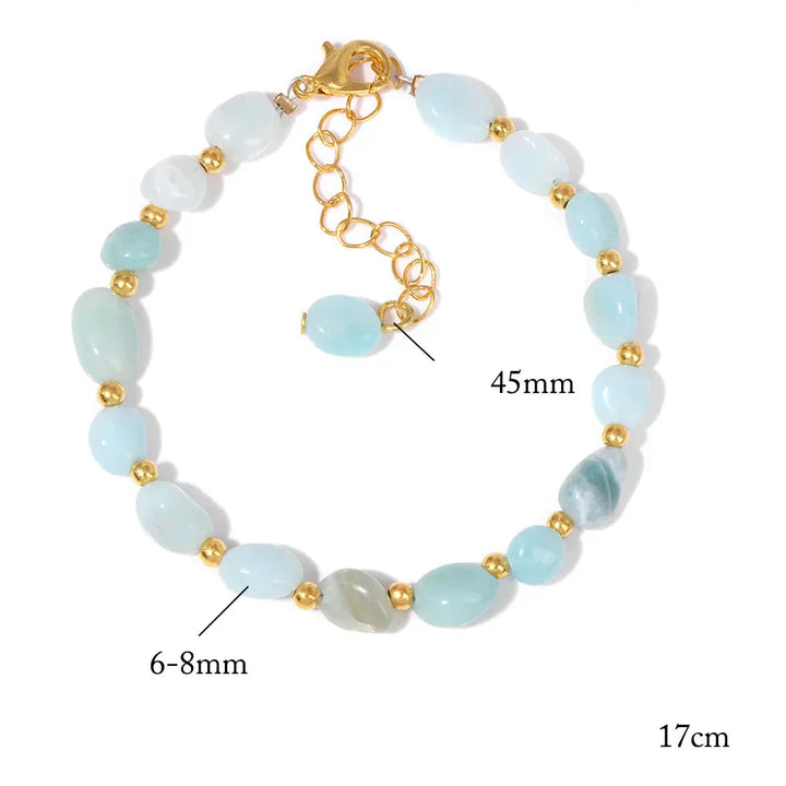 Pulseiras Pedras Naturais – Quartzo Rosa e Ágata com Corrente Dourada