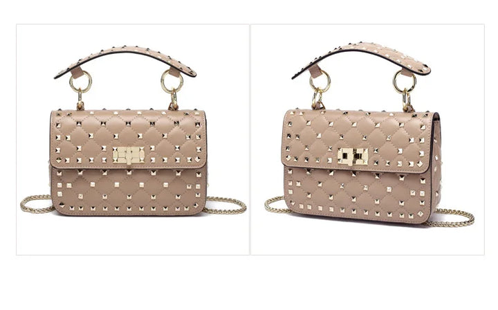 Bolsas Pelica Couro de cabra Tachas: Luxo e Elegância