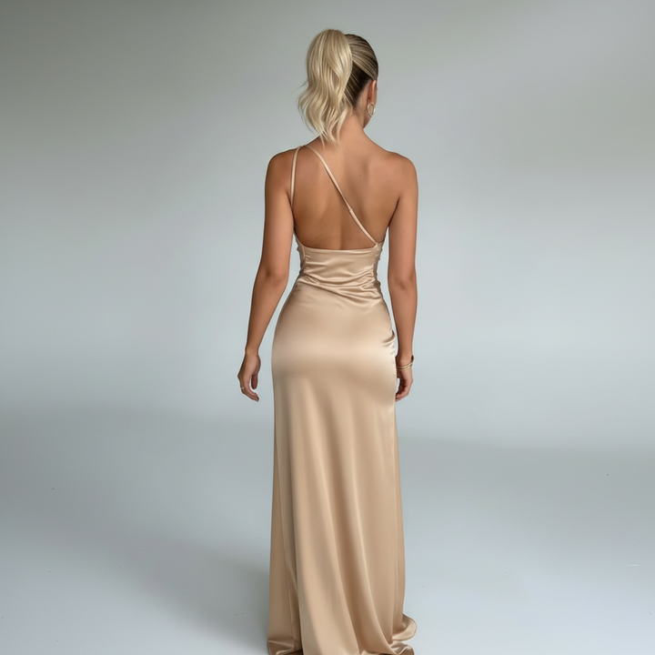 Vestido Longo Feminino Starlight de Um Ombro Só para Festas e Eventos