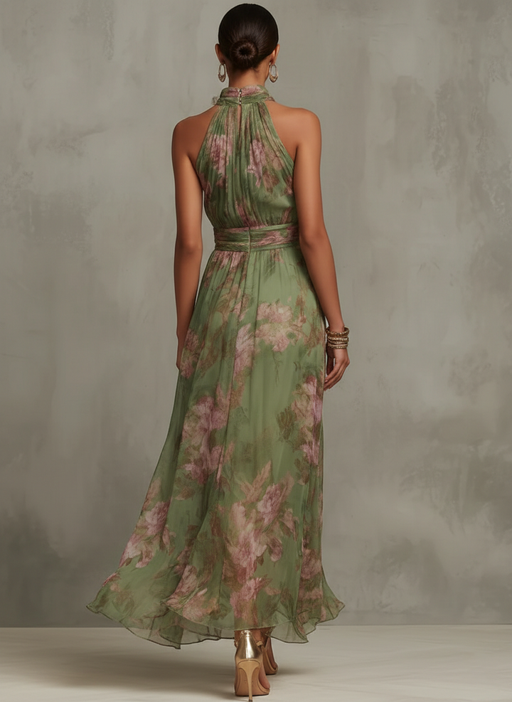 Serena | Vestido Longo Fluido Floral – Leve, Elegante e Irresistível