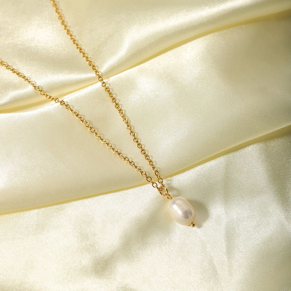 Colar Pingente Pérola Pearl Essence Banhado a Ouro 18K