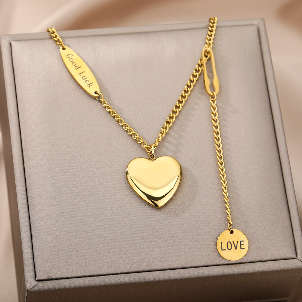 Colar Pingente de Coração One Heart Banhado a Ouro 18K