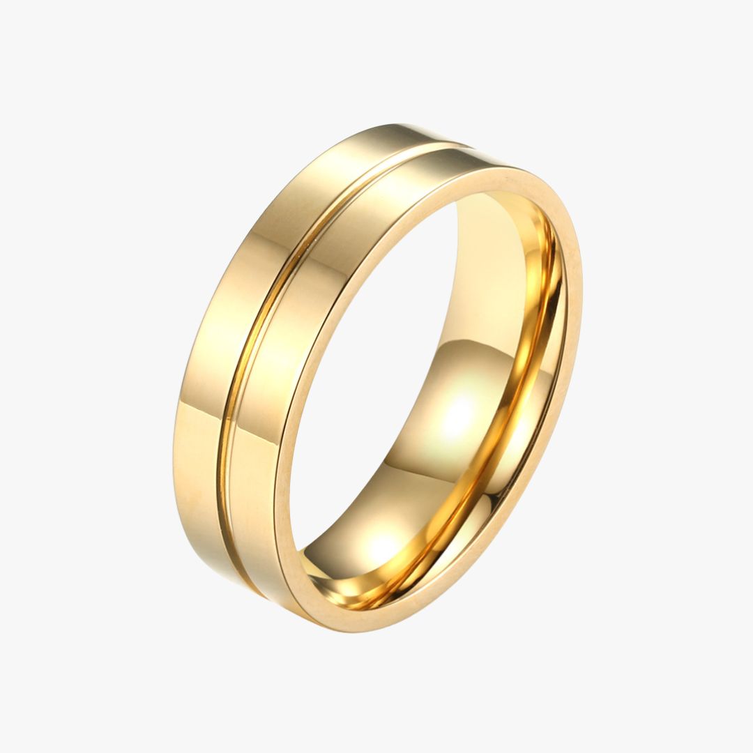 Anel Golden Essential Design Liso Minimalista Banhado a Ouro 14K