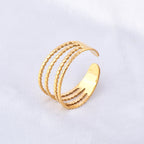 Anel Banhado a Ouro 18K 4 Camadas Star Flow