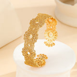 Bracelete Palace Lace Floral Banhada a Ouro 14K