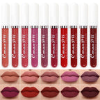 10 unidades de brilho labial mate, à prova de água e de longa duração