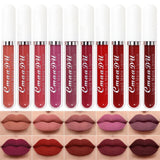 10 unidades de brilho labial mate, à prova de água e de longa duração