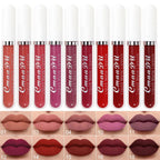 10 unidades de brilho labial mate, à prova de água e de longa duração