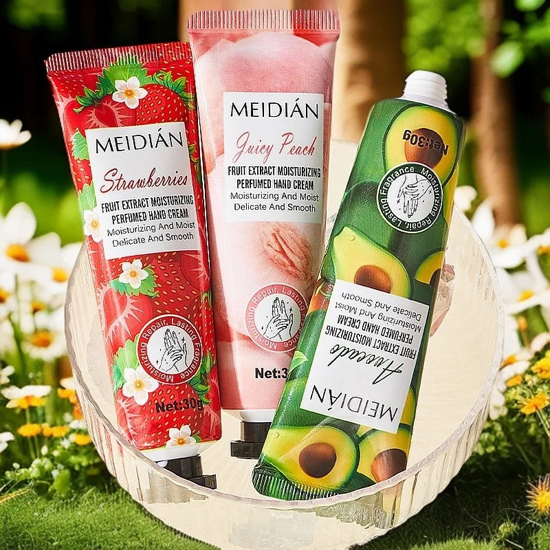 Kit 5 Cremes Hidratantes para as Mãos com Aroma de Frutas