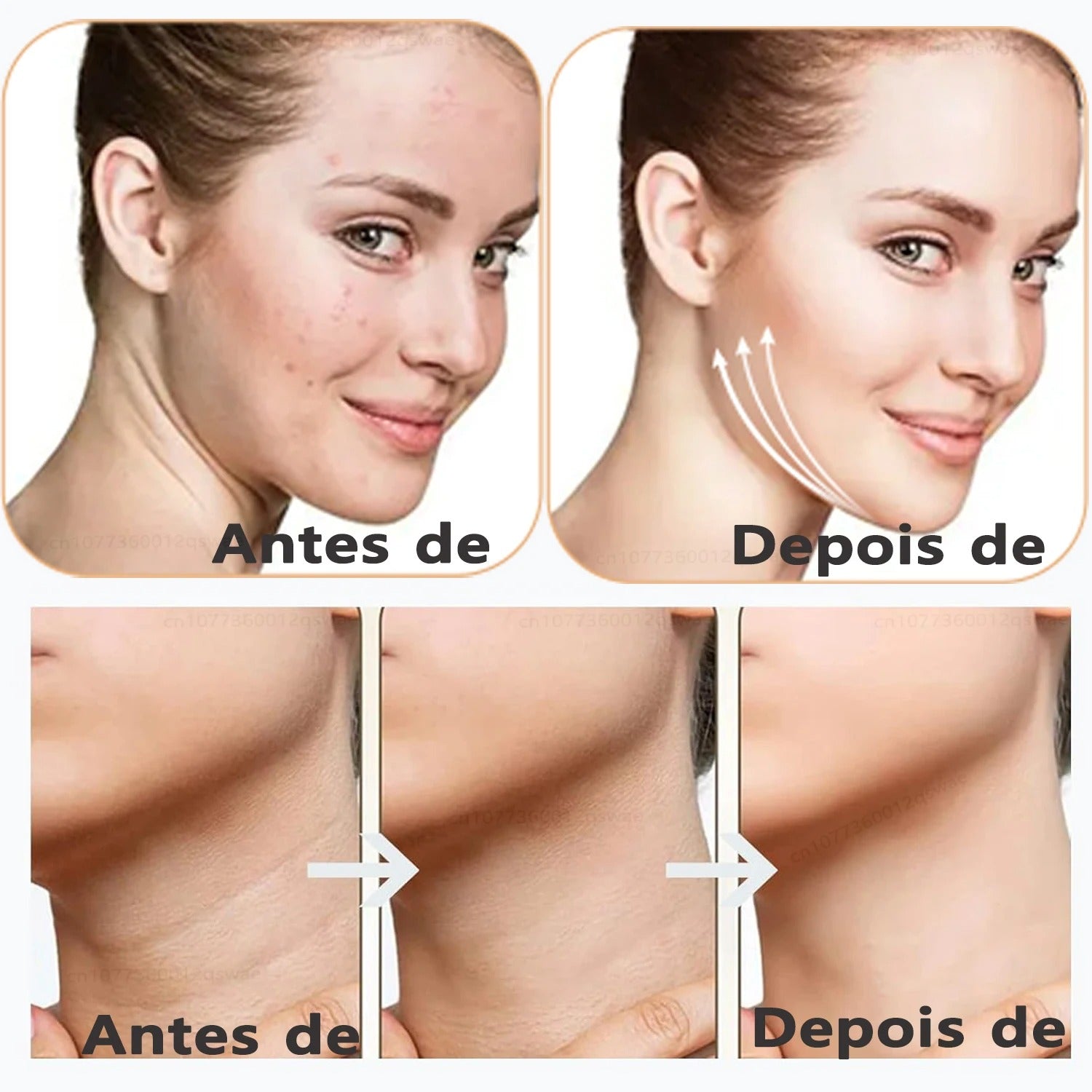 Massageador Facial e de Pescoço com 7 Modos de Luz LED