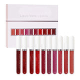 10 unidades de brilho labial mate, à prova de água e de longa duração